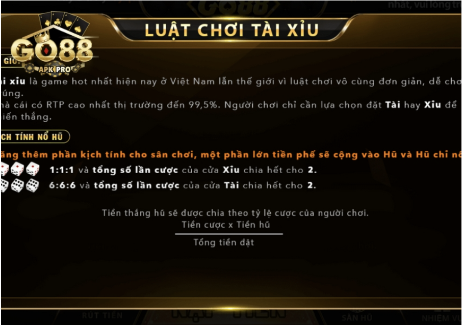 Cách đánh tài xỉu Go88 cho người mới